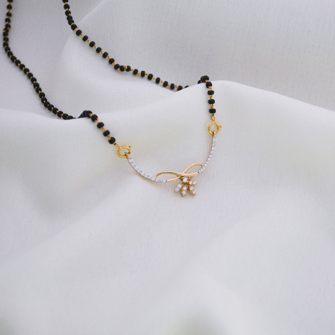 Diamond Pendant Mangalsutra Design Single Diamond White Solitaire