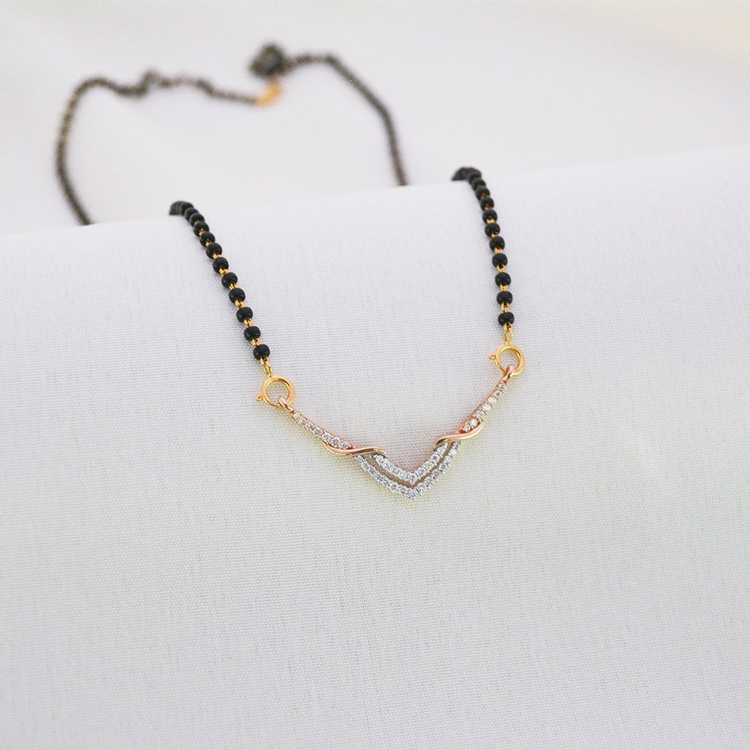 Janki Diamond Mangalsutra in 18KT Rose Gold with 0.320 Carat VS GH Diamonds - Zivar.in