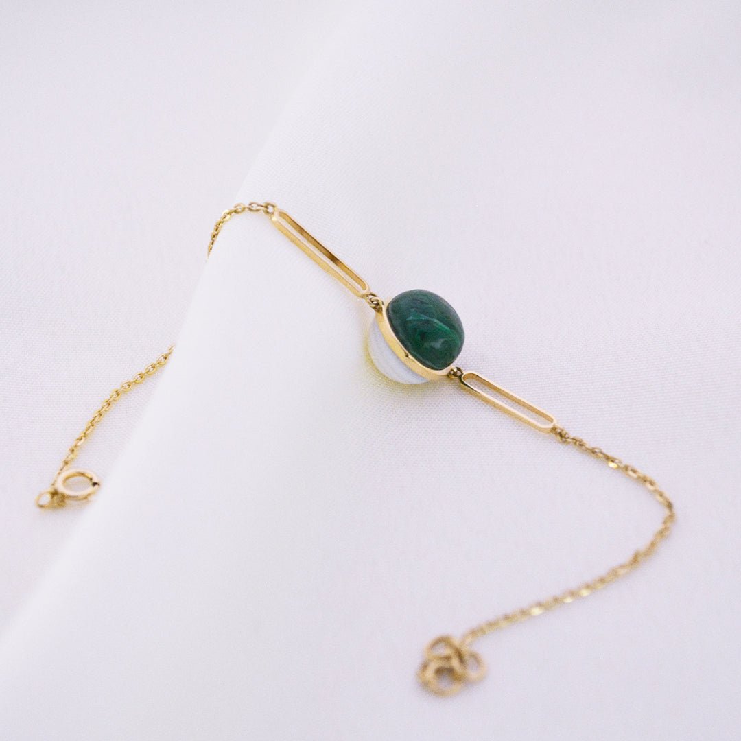 Malachite Mother Of Pearl Bracelet - zivar.in