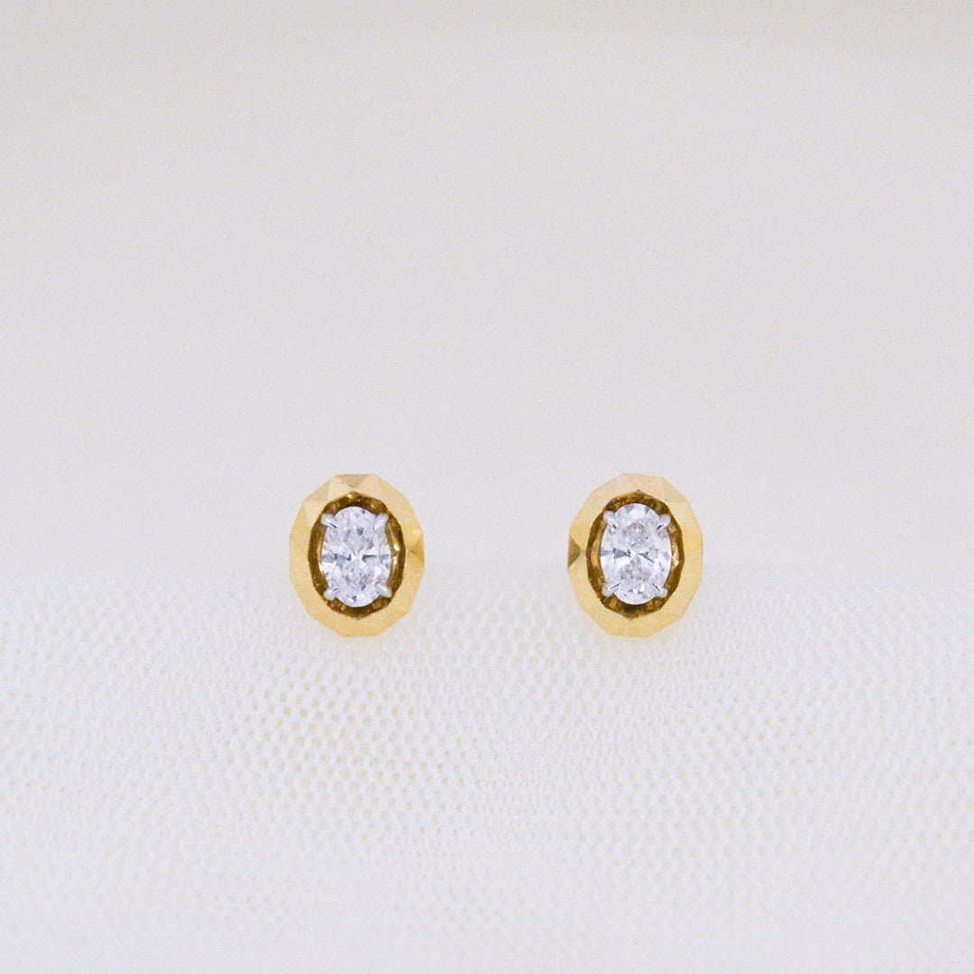 Oval Diamond Solitaire Earrings