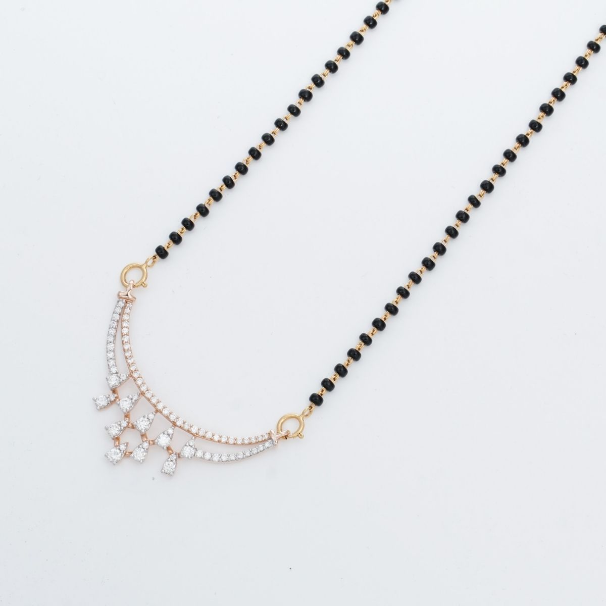 18KT Yellow Gold Diamond Mangalsutra with 0.810 Carat VS GH Certified Diamonds - Zivar.in