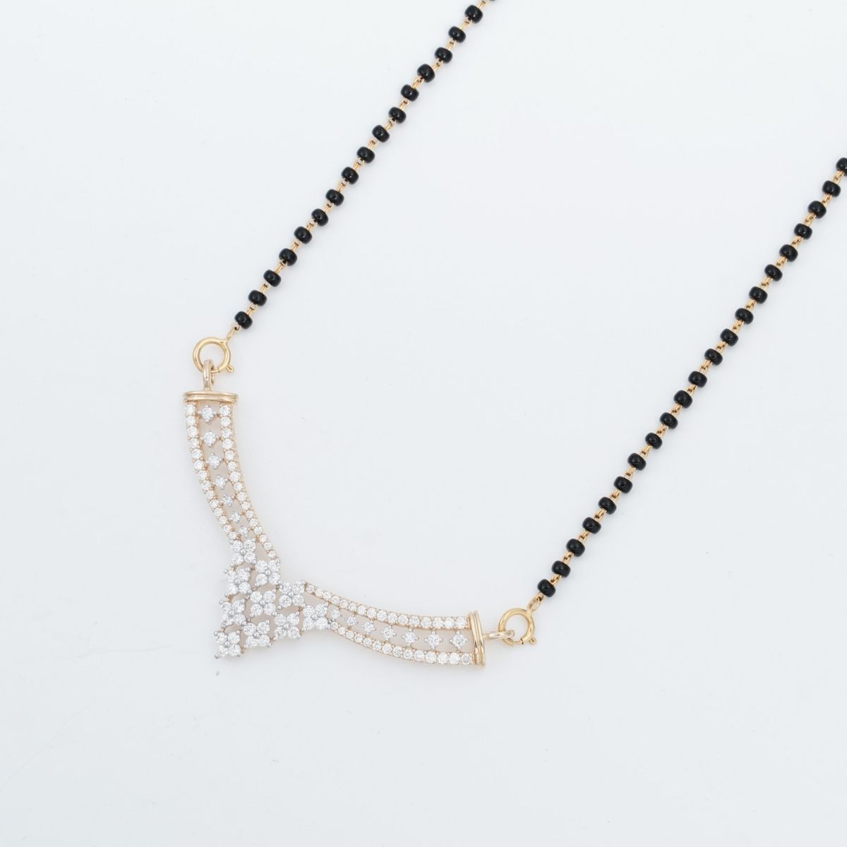 18KT Yellow Gold Diamond Mangalsutra with 1.22 Carat VS GH Certified Diamonds - Zivar.in