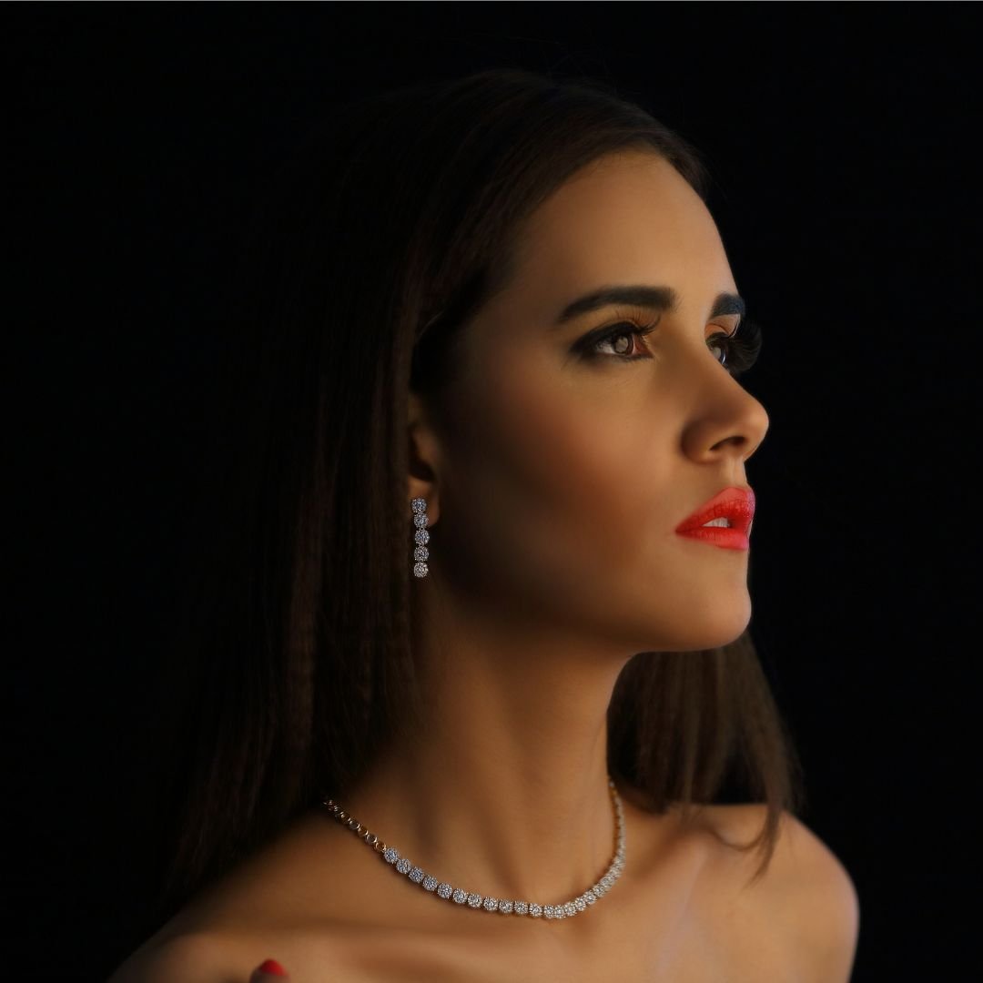CRYSTAL SINGLE LINE DIAMOND NECKLACE - zivar.in
