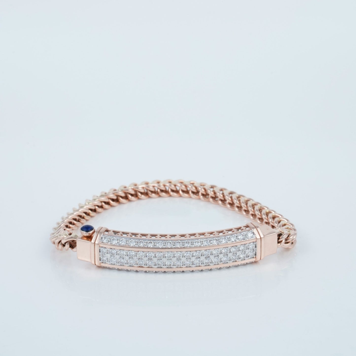 14KT Rose Gold Diamond Bracelet with 2.114 Carat Round VS GH Certified Diamonds - Zivar.in