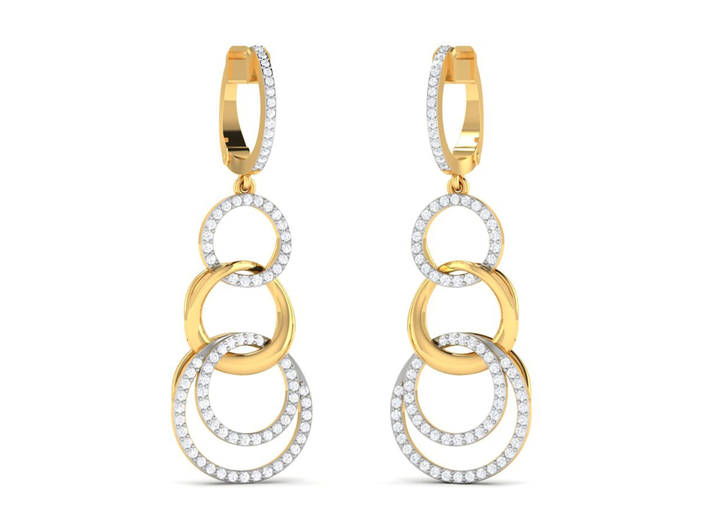 DAZZLING CIRCLES DIAMOND EARRING - zivar.co