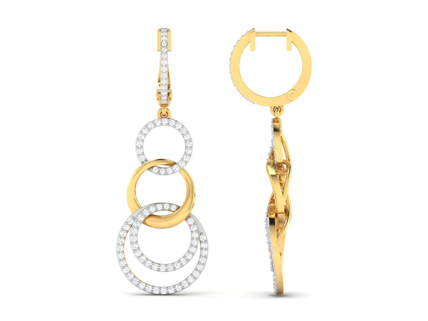 DAZZLING CIRCLES DIAMOND EARRING - zivar.co