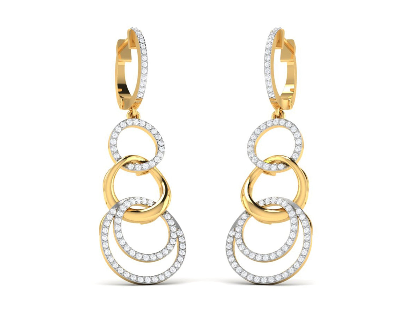DAZZLING CIRCLES DIAMOND EARRING - zivar.co