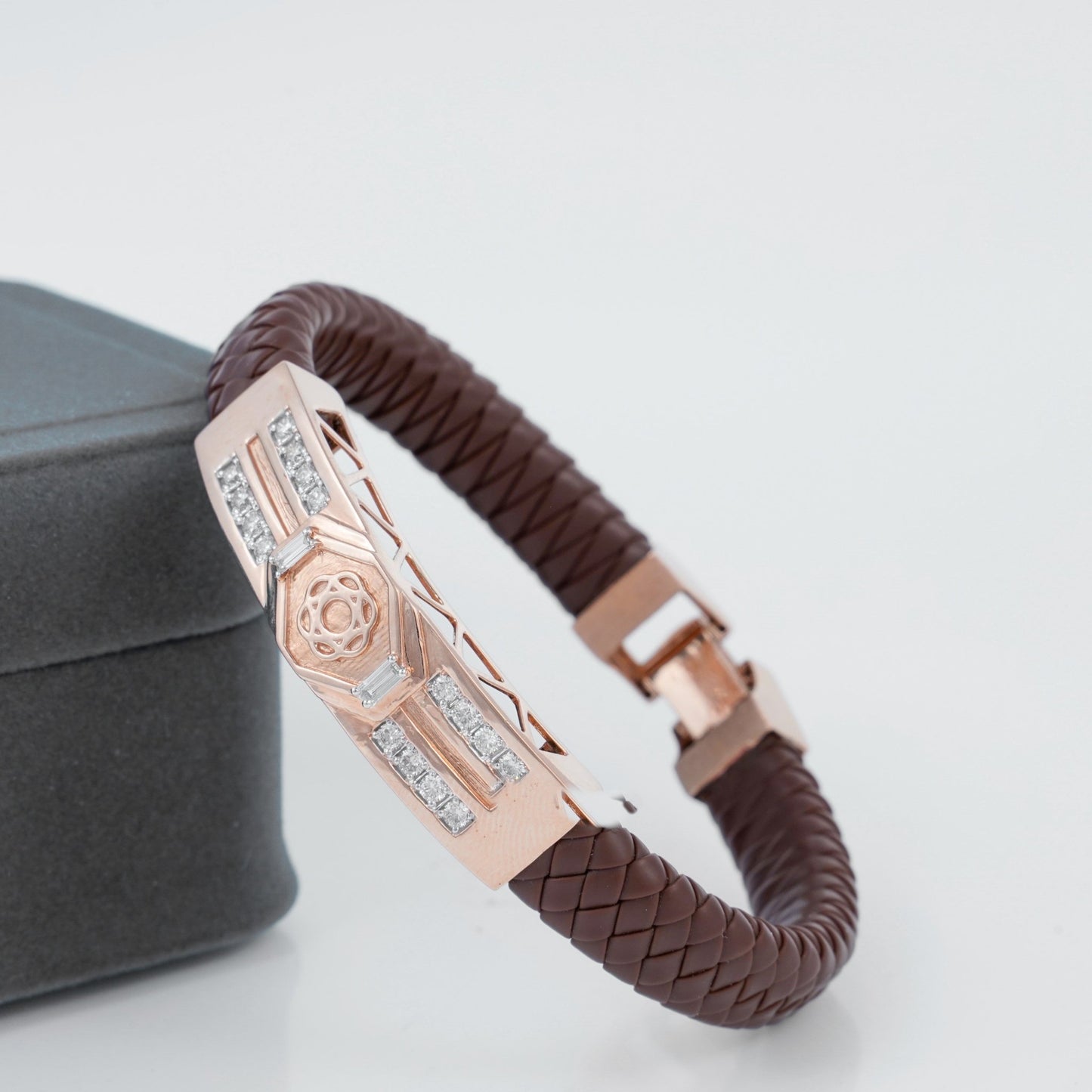 14KT Rose Gold Diamond Bracelet with 0.623 Carat Round SI IJ Certified Diamonds - Zivar.in