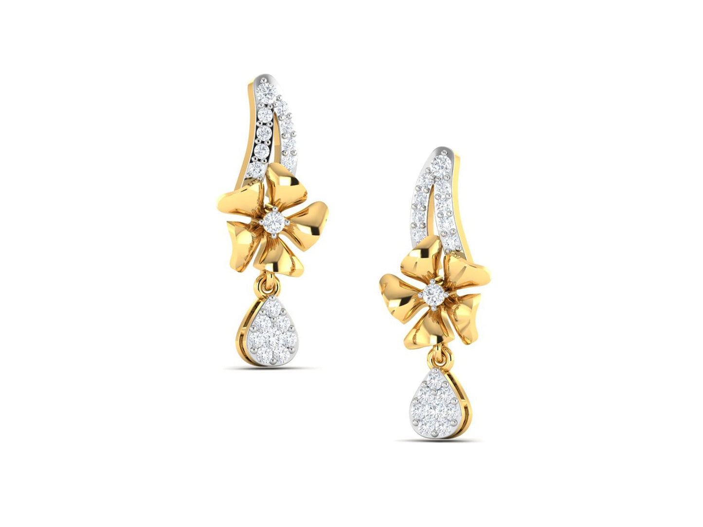FLORAL ELEGANCE DIAMOND EARRING - zivar.co