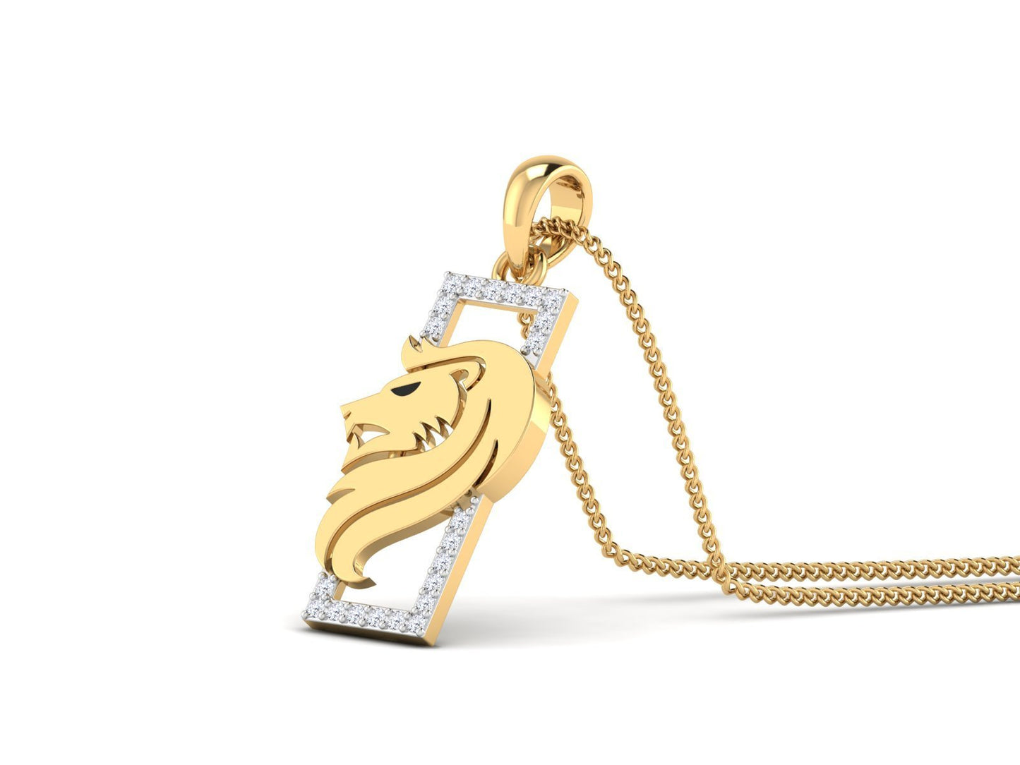 Leo diamond pendant in 18K solid yellow gold with 22 certified round diamonds - Zivar jewellery
