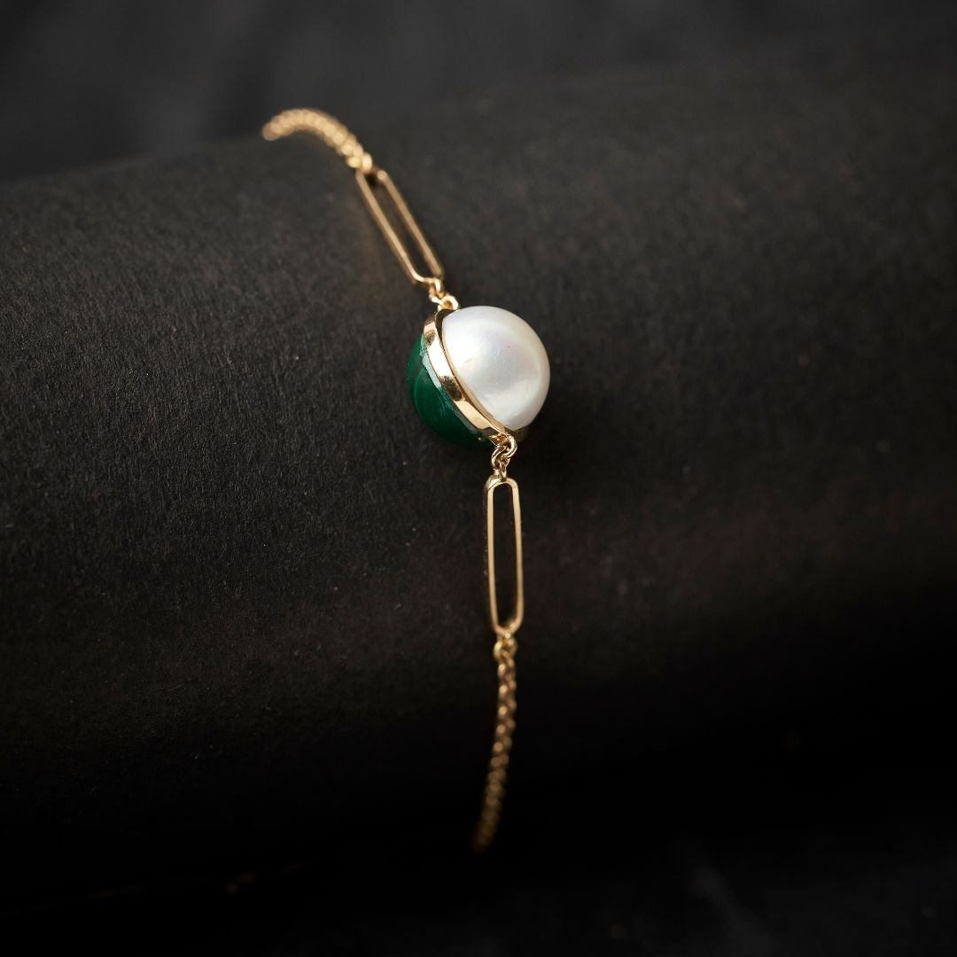 Malachite Mother Of Pearl Bracelet - zivar.in