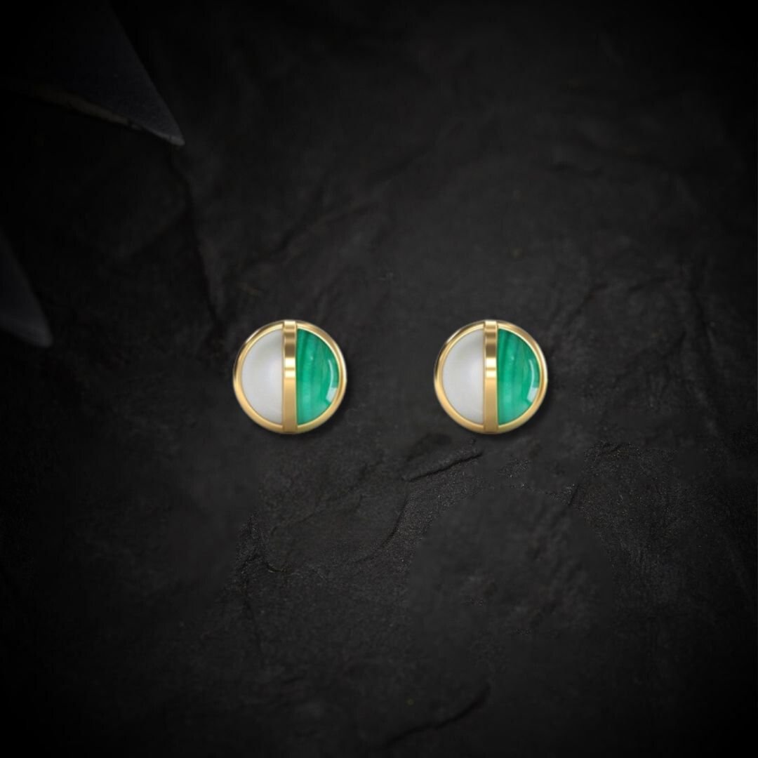 Malachite Mother Of Pearl Earring - zivar.in