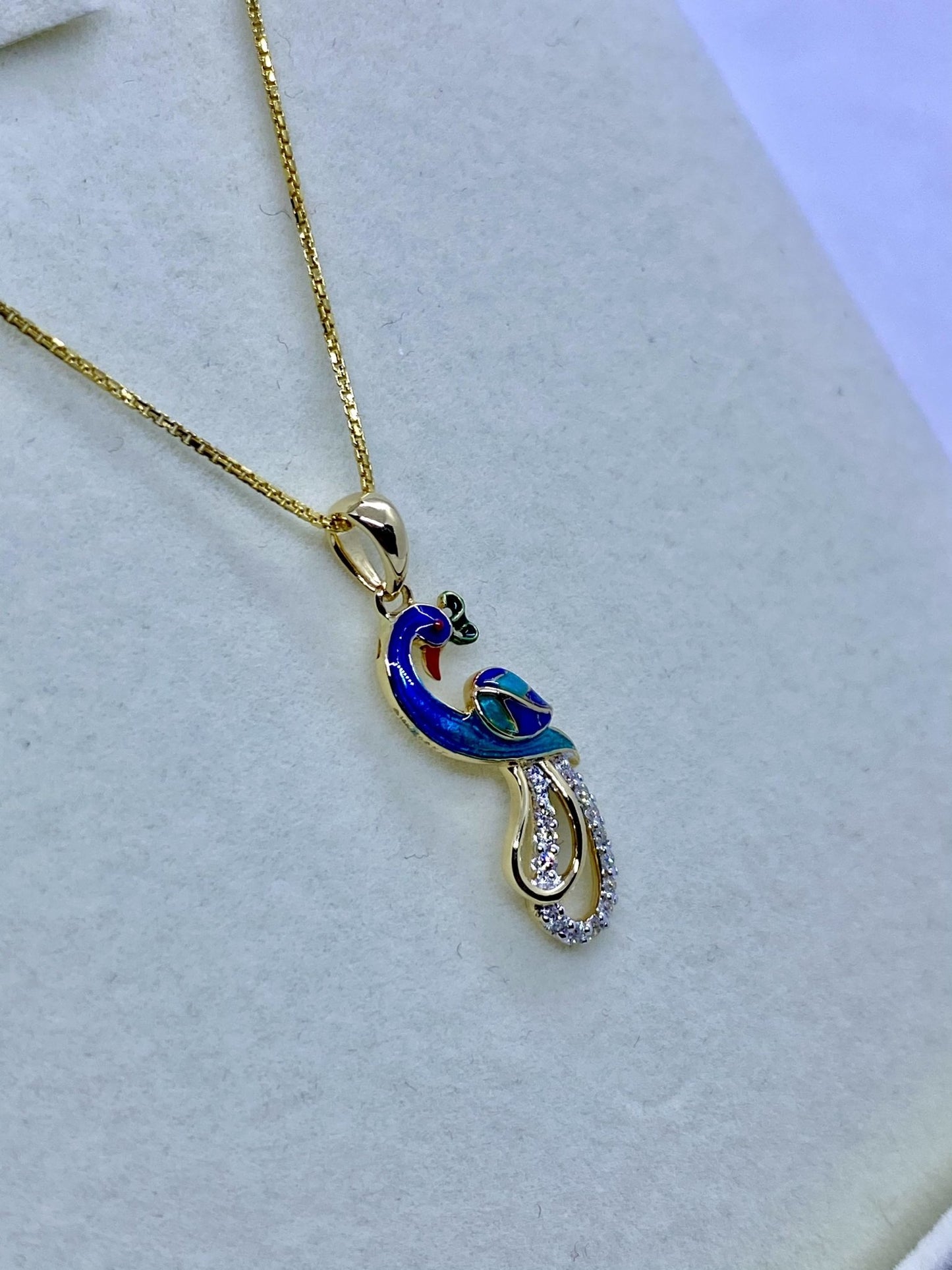 PEACOCK FEATHERS DIAMOND PENDANT - zivar.co