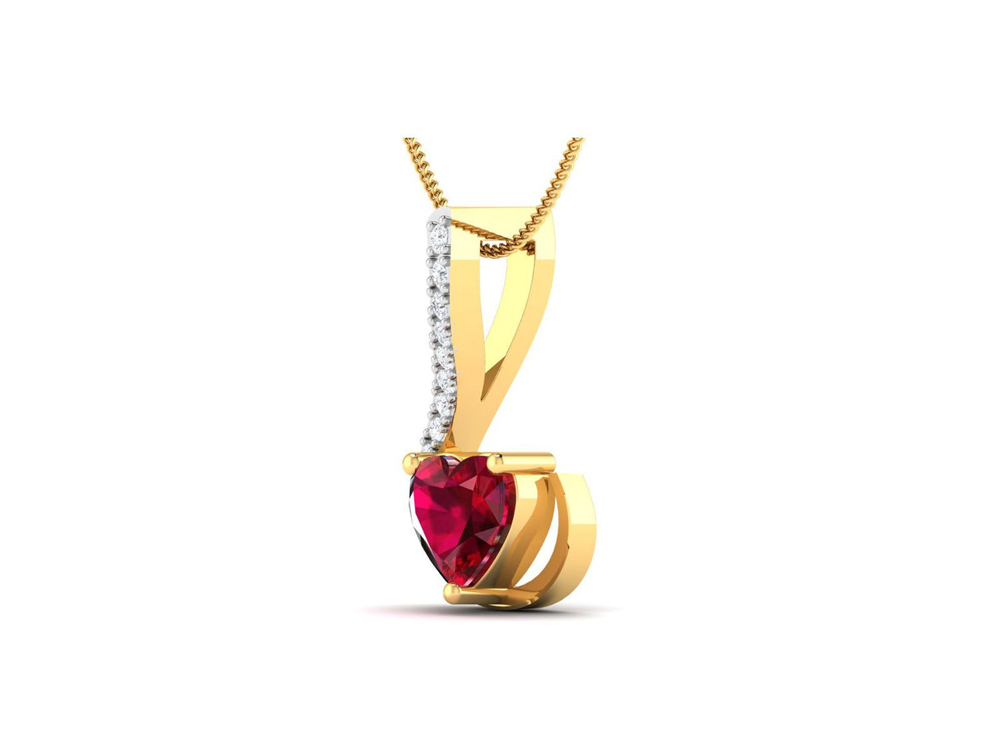 Red Bloom Diamond Pendant - zivar.in