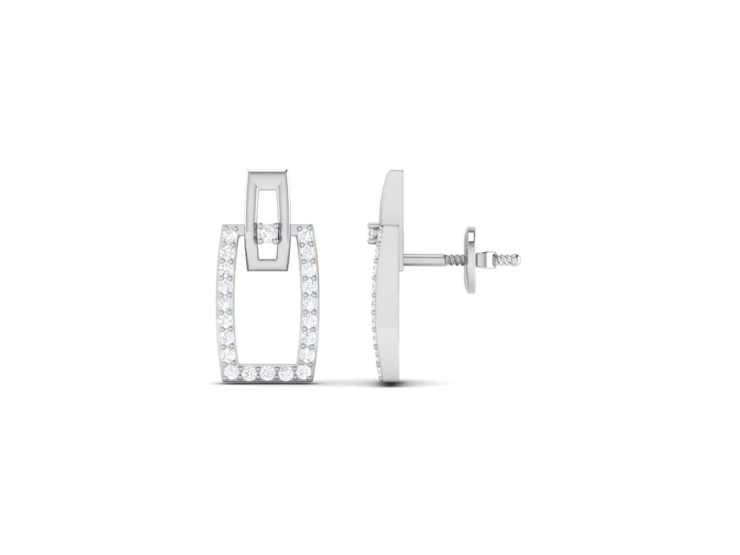 SUPER BRICK DIAMOND EARRING - zivar.co