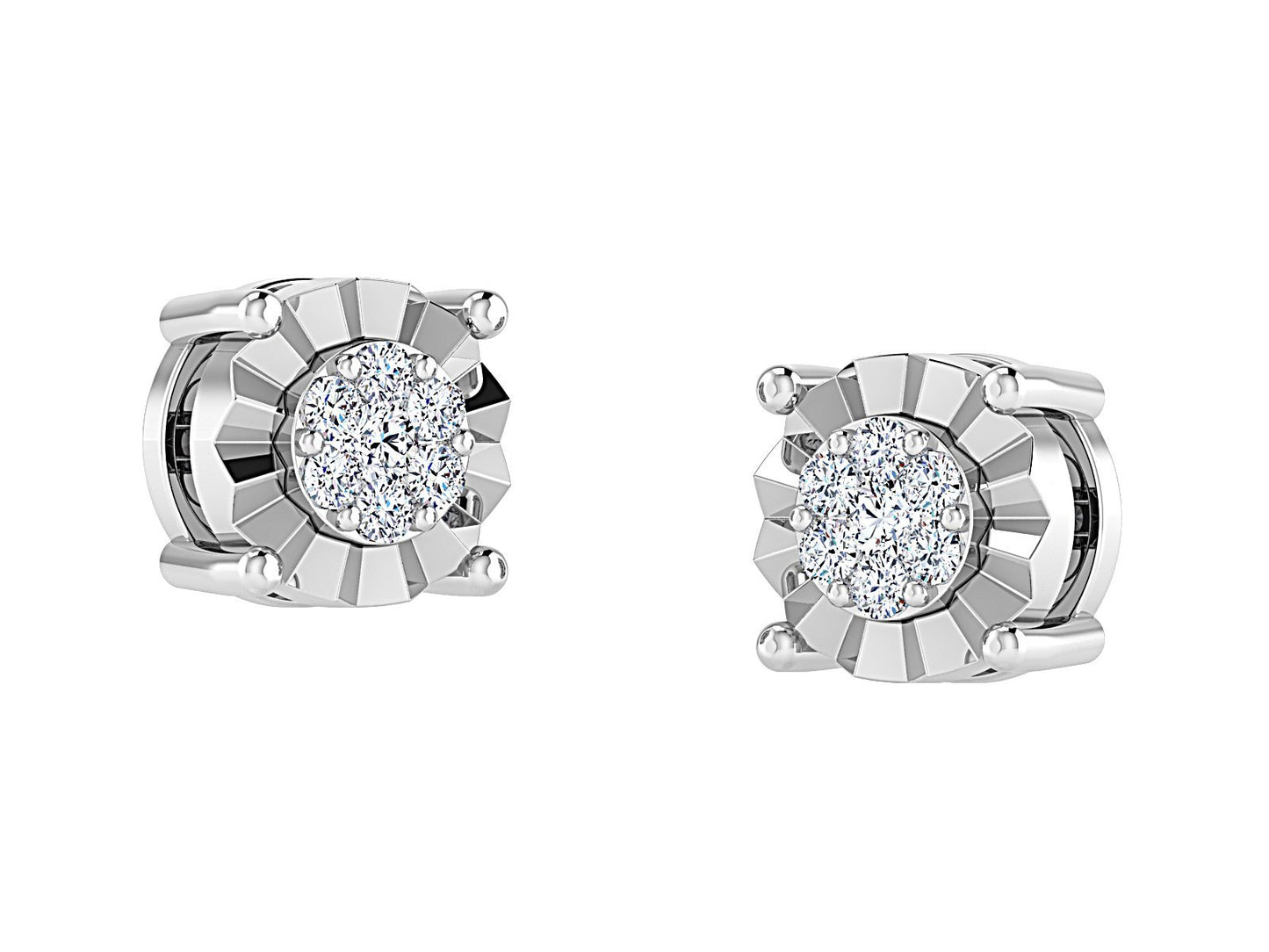VAMA 14KT WHITE GOLD DIAMOND EARRINGS - zivar.in