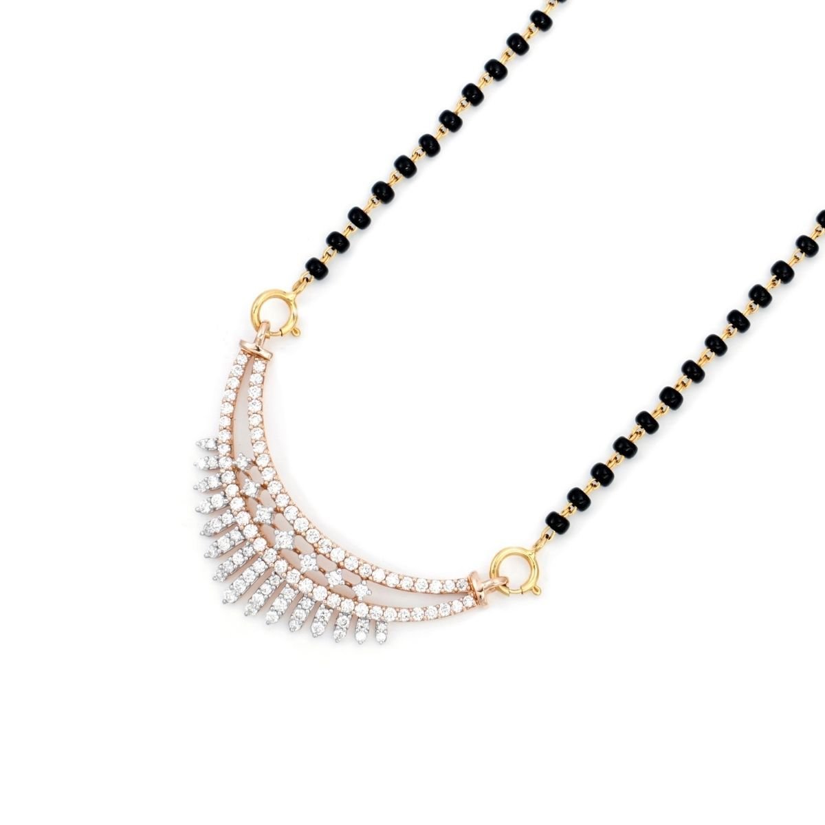 Varali 18K Rose Gold Diamond Mangalsutra with 0.88 Ct VS GH Diamonds - Zivar.in