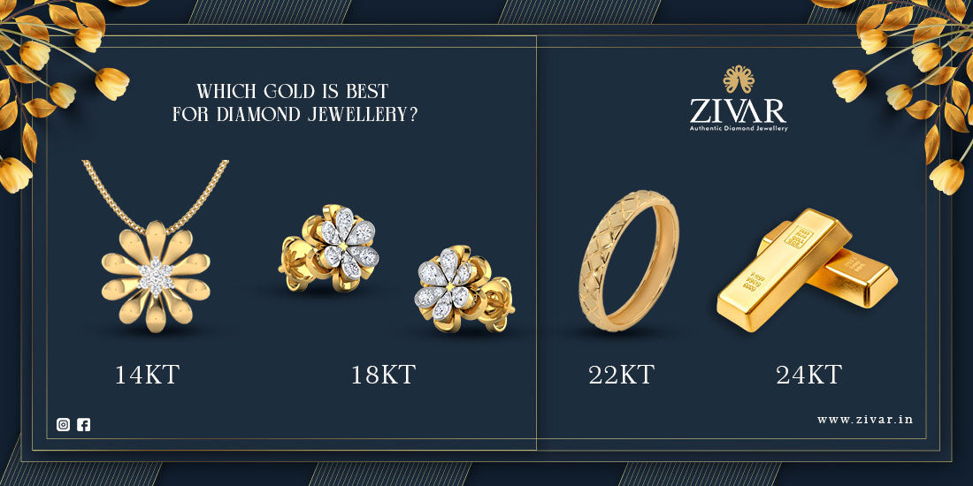 Best Gold for Diamond Jewellery - 14K vs 18K vs 22K vs 24K