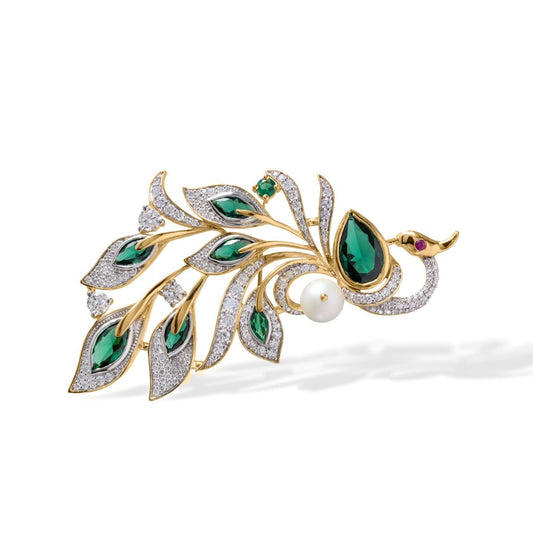 Aurelia Peacock Brooch