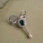 Emerald Ribbon Brooch