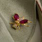 Ruby Nectar Bee Brooch