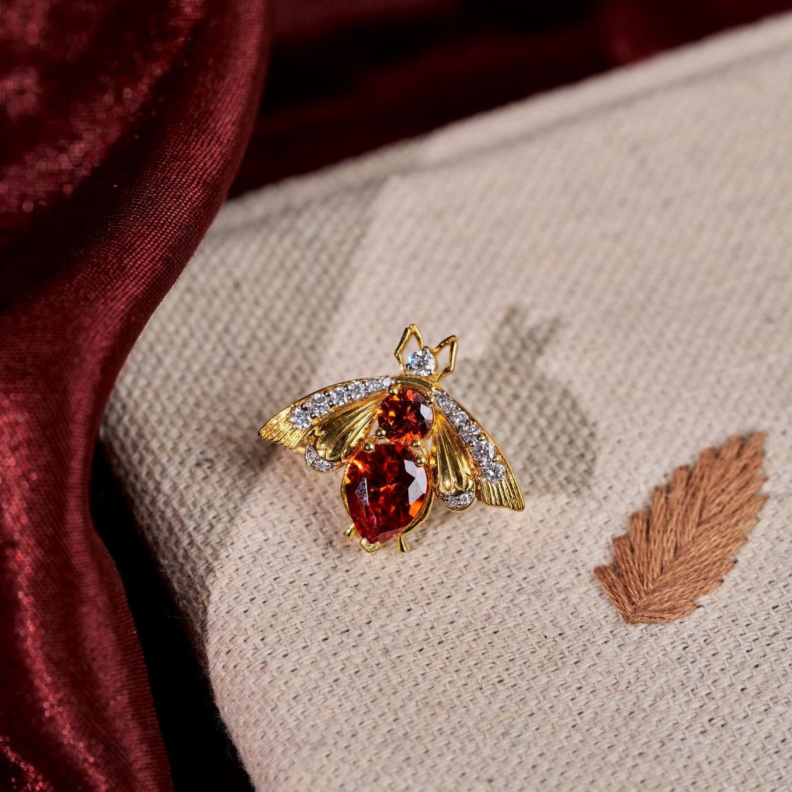Crimson Nectar Brooch