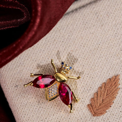 Ruby Nectar Bee Brooch