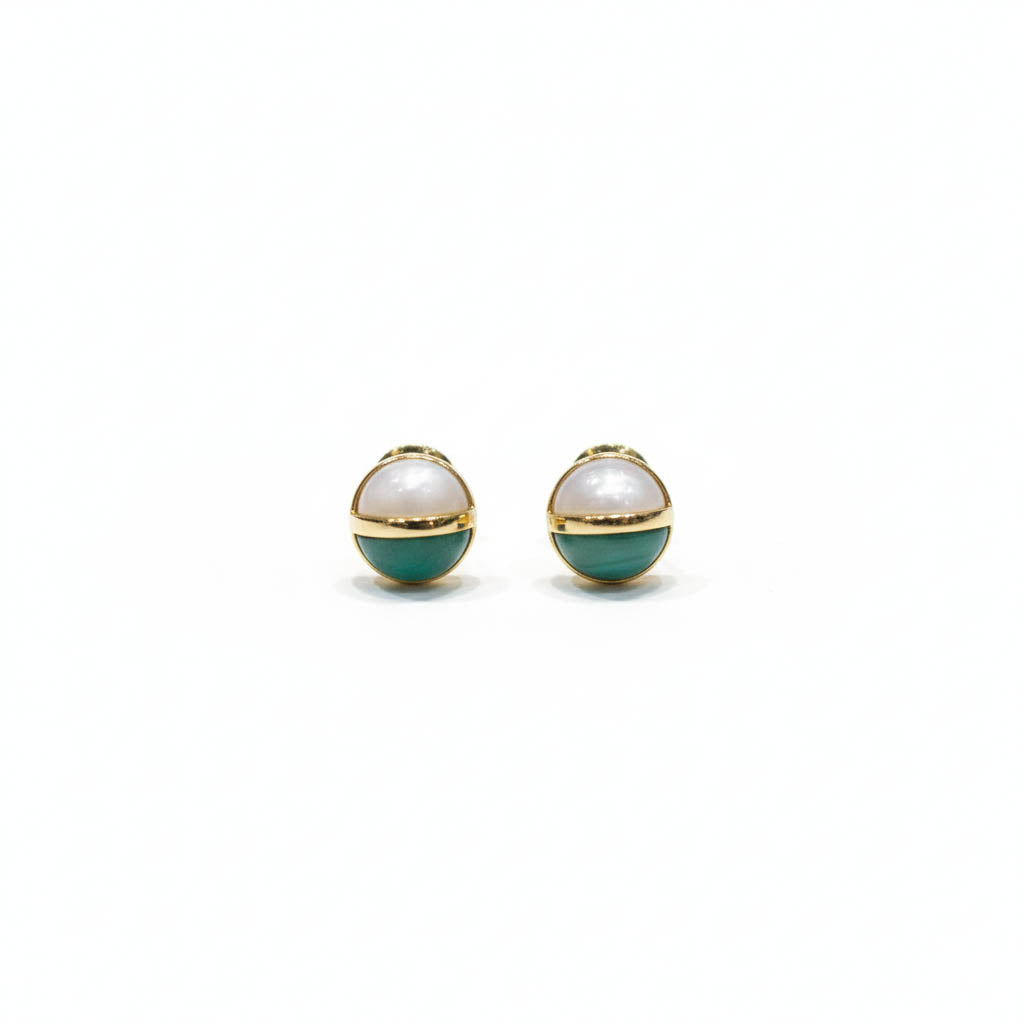 Malachite Mother Of Pearl Earrings