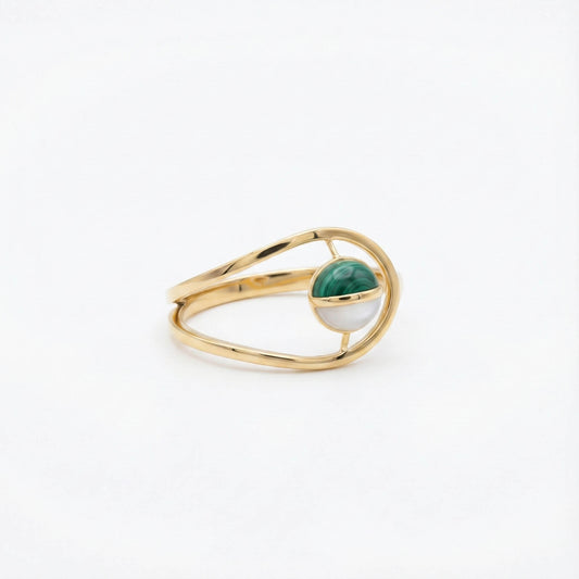 Malachite Mother Of Pearl Ring