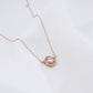 Macie Diamond Necklace in 18K Rose Gold with Round and Baguette Diamonds - Zivar.in