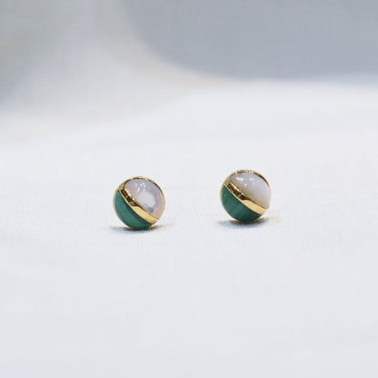 Malachite Mother Of Pearl Earrings - zivar.in