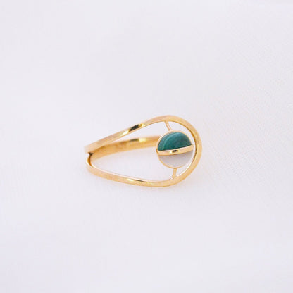 Malachite Mother Of Pearl Ring - zivar.in