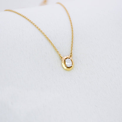 Oval Diamond Solitaire Neckpiece - zivar.in