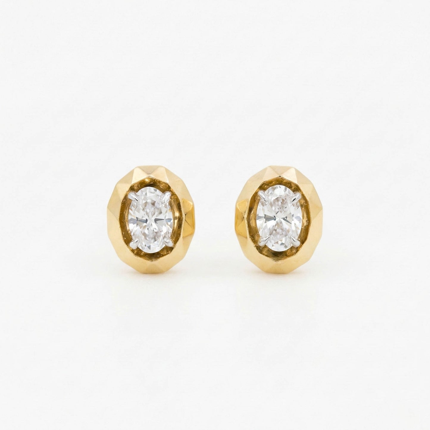 Oval Diamond Solitaire Earrings