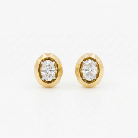 Oval Diamond Solitaire Earrings