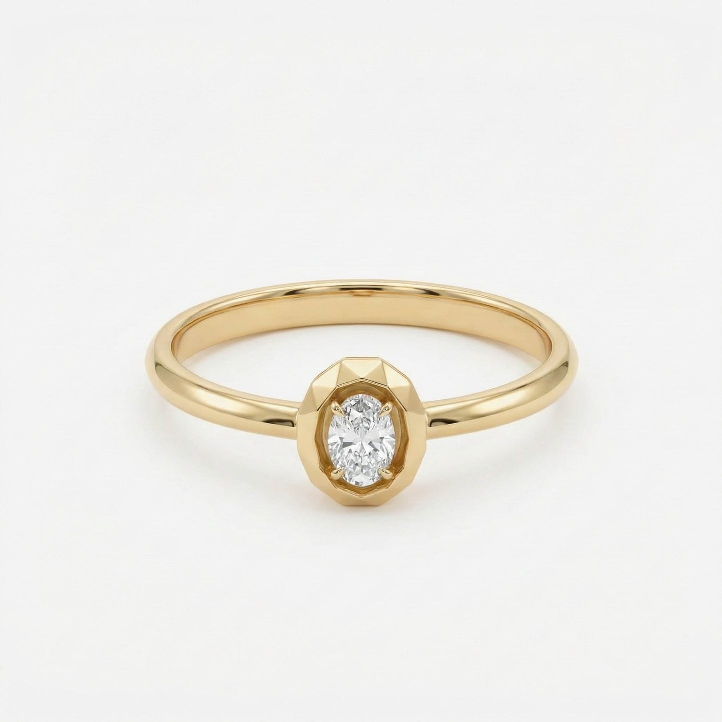 Oval Diamond Solitaire Ring