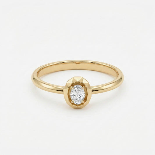 Oval Diamond Solitaire Ring