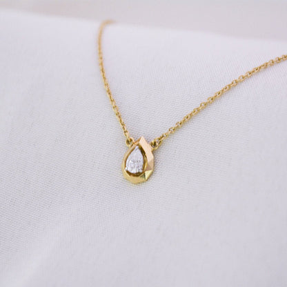 Pear Diamond Solitaire Neckpiece - zivar.in