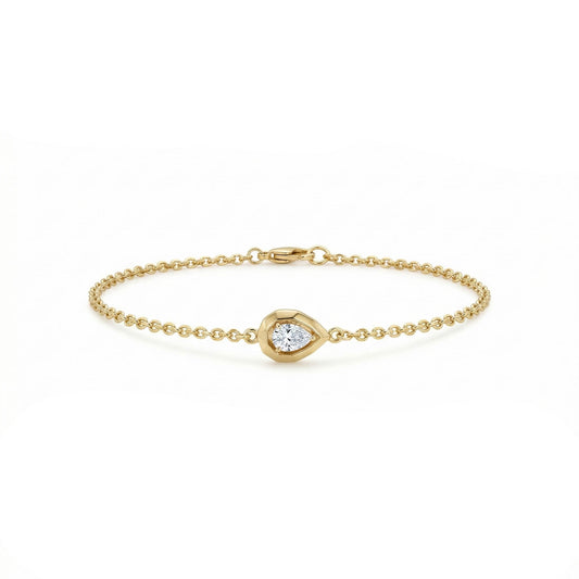 Pear Diamond Solitaire Bracelet