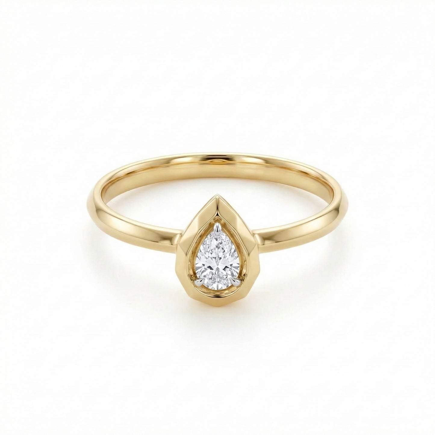 Pear Diamond Solitaire Ring