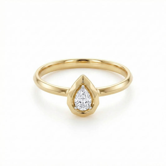 Pear Diamond Solitaire Ring