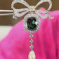 Emerald Ribbon Brooch