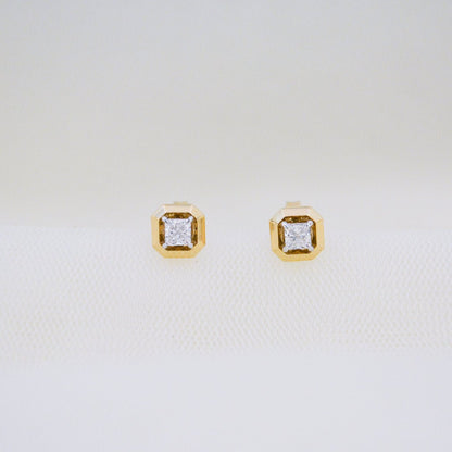 Princess Diamond Solitaire Earrings - zivar.in