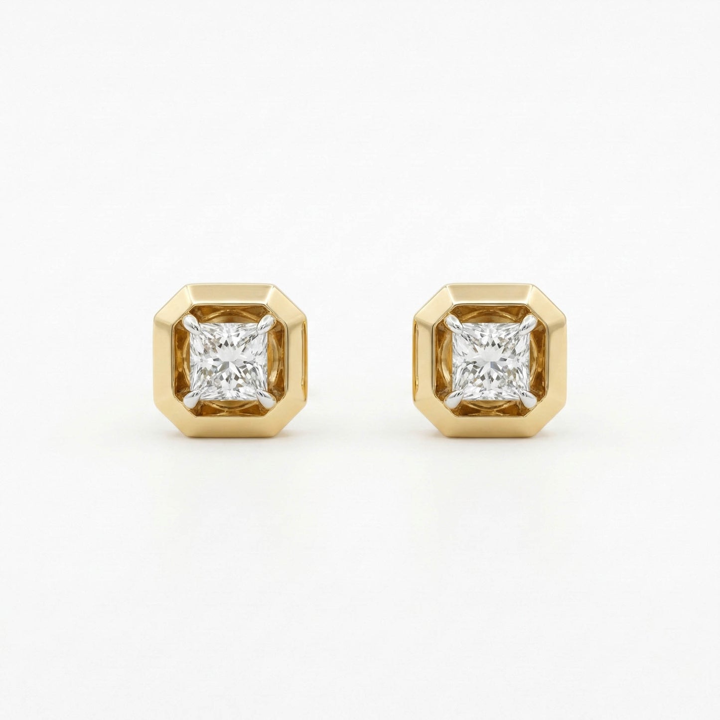 Princess Diamond Solitaire Earrings
