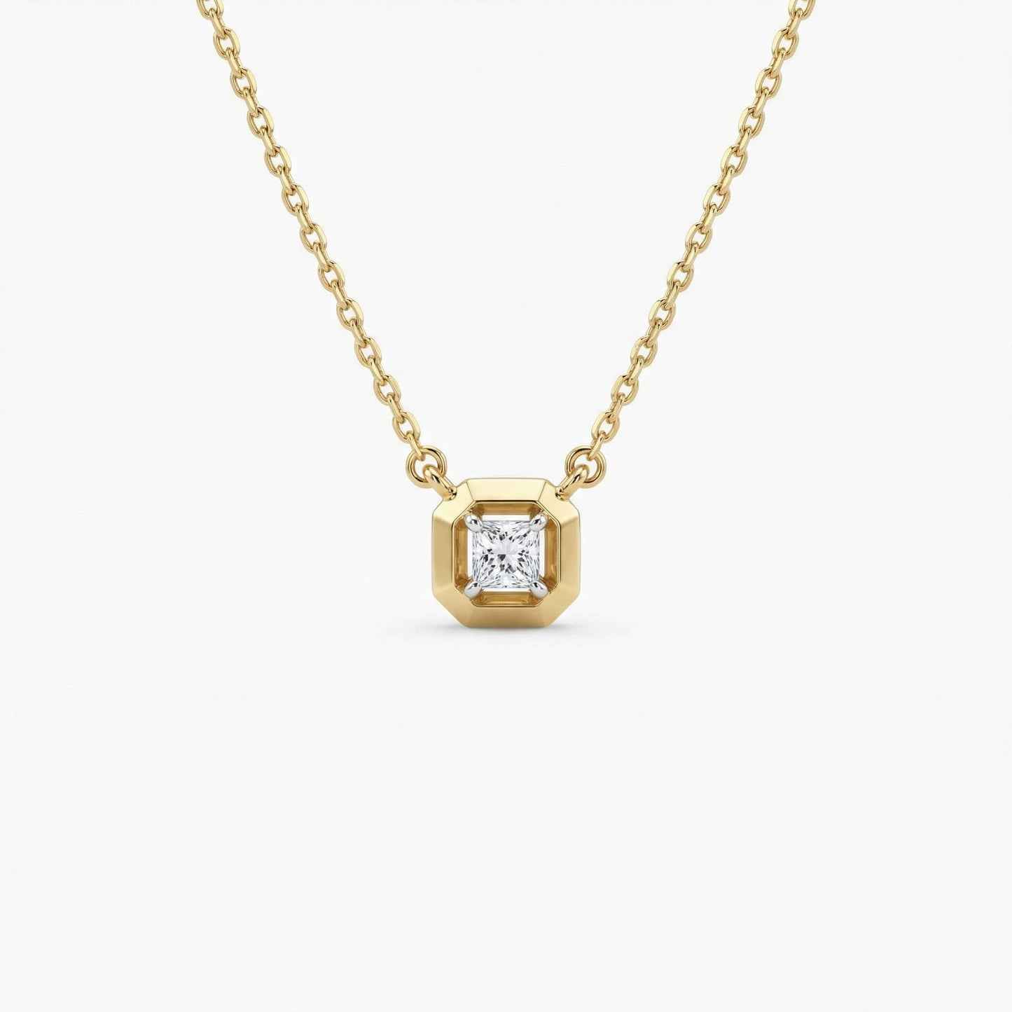 Princess Diamond Solitaire Neckpiece