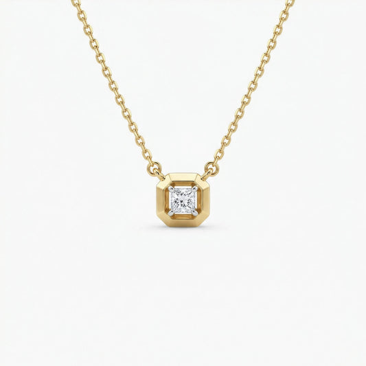 Princess Diamond Solitaire Neckpiece