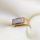 Roland 18K rose gold diamond ring with rectangular design – 0.715 carat, 21 round diamonds - Zivar.in