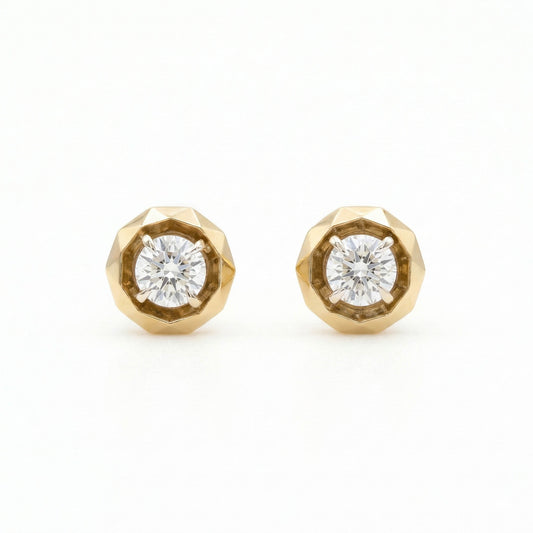 Round Diamond Solitaire Earrings