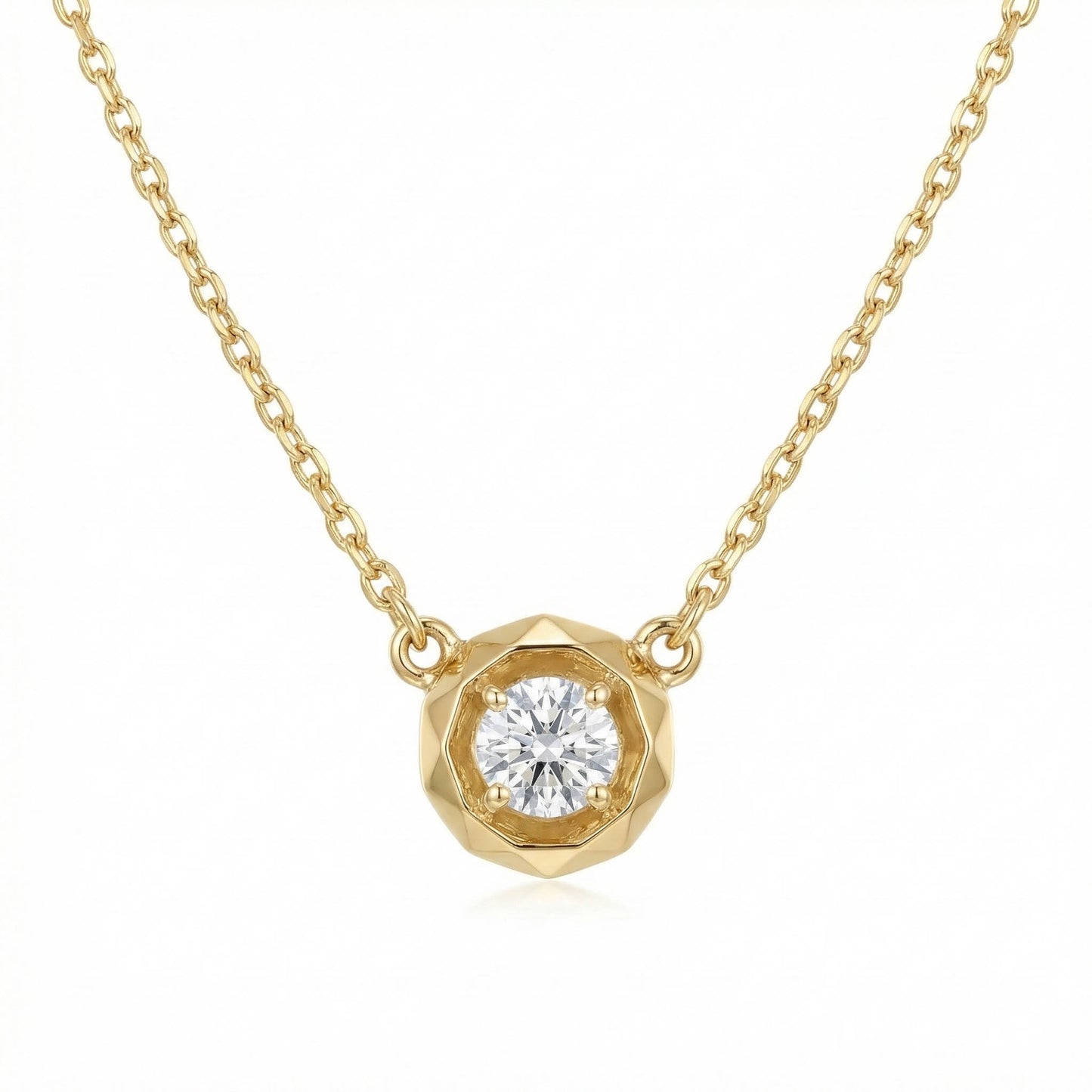 Round Diamond Solitaire Neckpiece