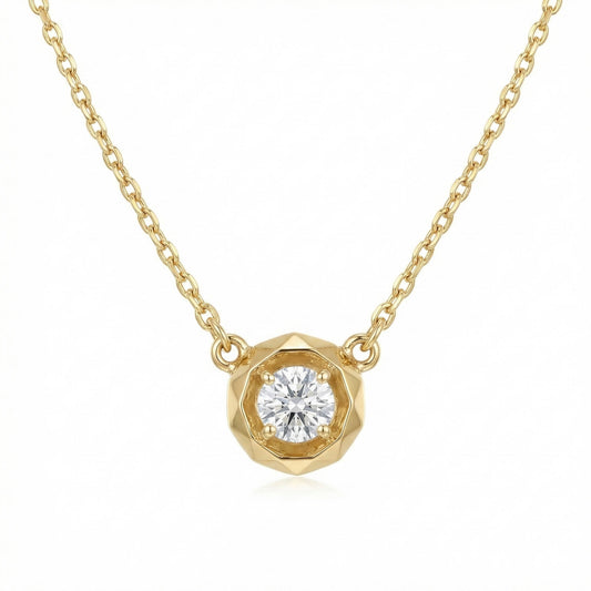 Round Diamond Solitaire Neckpiece